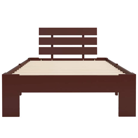 Vidaxl bedframe massief grenenhout donkerbruin 100x200 cm