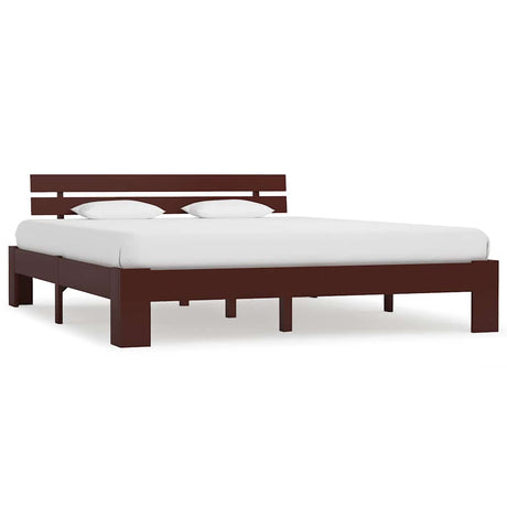 Vidaxl bedframe massief grenenhout donkerbruin 180x200 cm
