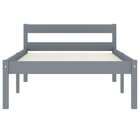 Vidaxl bedframe massief grenenhout grijs 90x200 cm