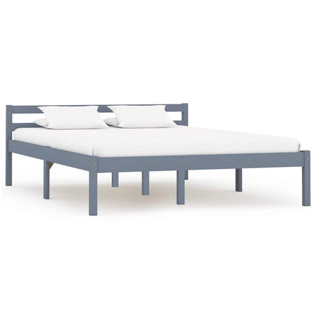 Vidaxl bedframe massief grenenhout grijs 140x200 cm