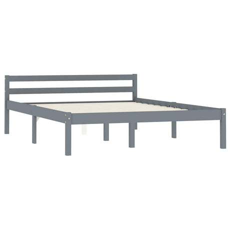 Vidaxl bedframe massief grenenhout grijs 140x200 cm