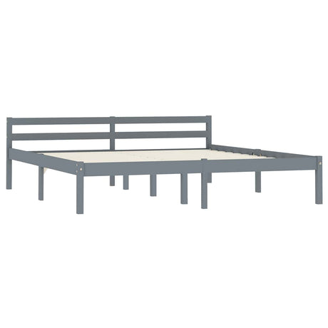 Vidaxl bedframe massief grenenhout grijs 160x200 cm