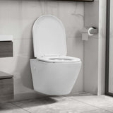 Vidaxl hangend toilet randloos keramiek wit