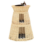 Vidaxl 3-delige kattenmandset met kussens 47x34x60cm natuurlijk wilgen