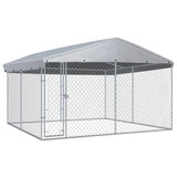 VidaXL Hondenkennel voor buiten met dak 382x382x225 cm