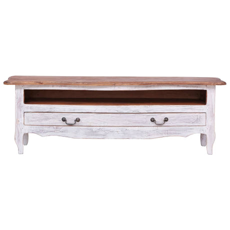 Vidaxl tv-meubel 120x30x40 cm massief mahoniehout wit