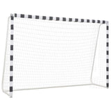 VidaXL Voetbaldoel 300x200x90 cm metaal zwart en wit