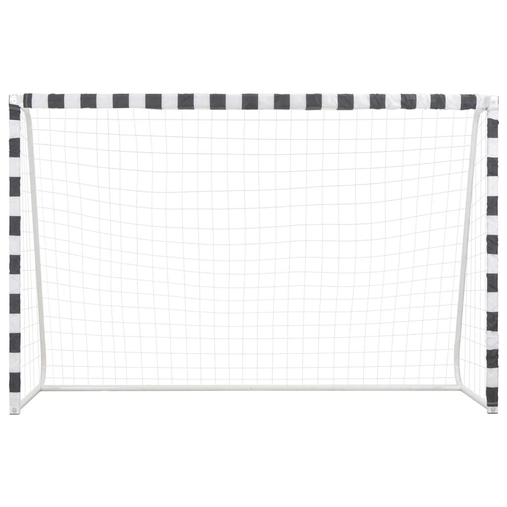 Vidaxl voetbaldoel 300x200x90 cm metaal zwart en wit