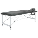 Vidaxl massagetafel met 2 zones 186x68 cm aluminium frame antraciet