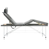 VidaXL Massagetafel met 4 zones 186x68 cm aluminium frame antraciet