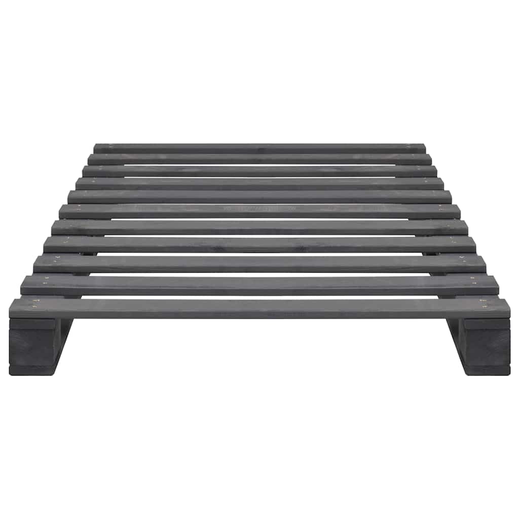 Vidaxl bedframe pallet massief grenenhout grijs 100x200 cm
