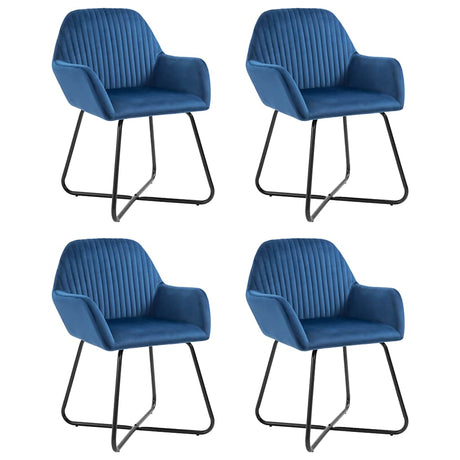 Vidaxl eetkamerstoelen 4 st fluweel blauw