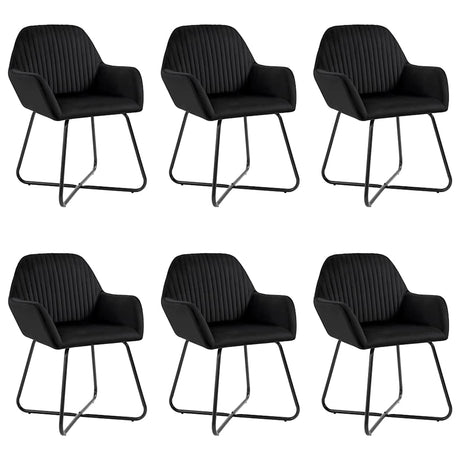 Vidaxl eetkamerstoelen 6 st fluweel zwart