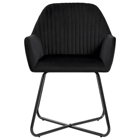 Vidaxl eetkamerstoelen 6 st fluweel zwart