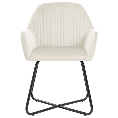 Vidaxl eetkamerstoelen 4 st fluweel crèmekleurig