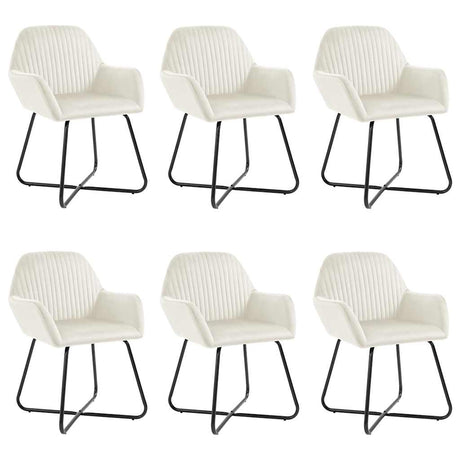 Vidaxl eetkamerstoelen 6 st fluweel crèmekleurig