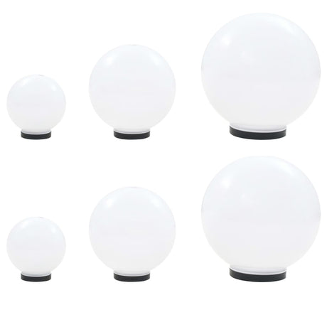 Vidaxl 6-delige led-bollampenset rond 20 30 40 cm pmma
