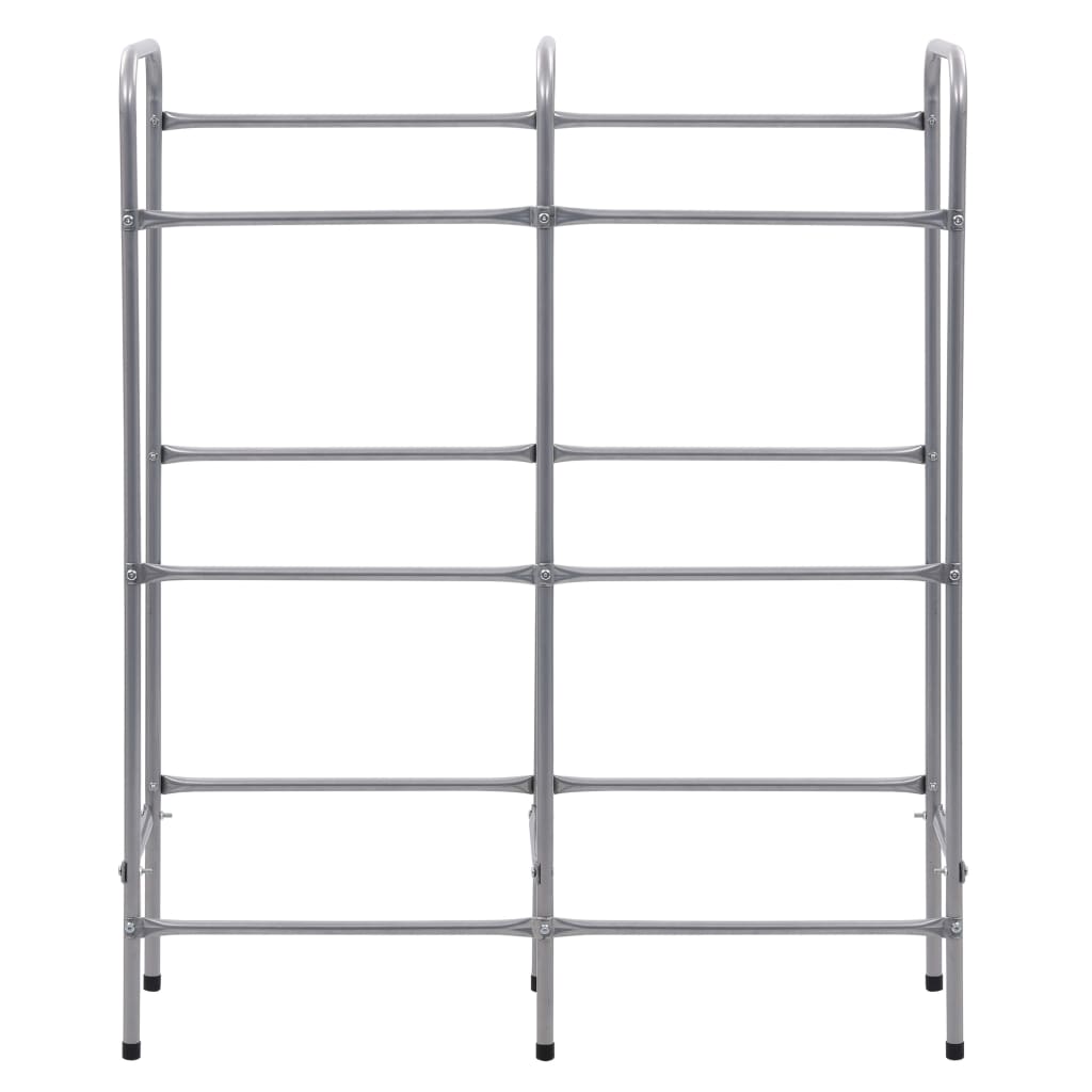 VidaXL Opbergrek voor 6 kratten 96x33x116 cm steel zilverkleurig