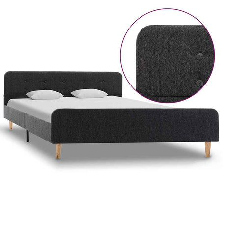 Vidaxl bedframe jute donkergrijs 140x200 cm