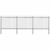 Vidaxl tuinhek met speerpunt staal 537x150 cm zwart