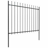 Vidaxl tuinhek met speerpunt staal 537x150 cm zwart
