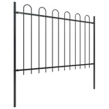 Vidaxl tuinhek met ringtop staal 359x120 cm zwart