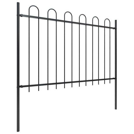 Vidaxl tuinhek met ringtop staal 359x120 cm zwart