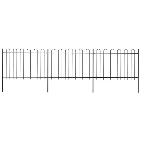 Vidaxl tuinhek met ringtop staal 537x120 cm zwart
