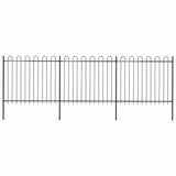 Vidaxl tuinhek met ringtop staal 537x150 cm zwart