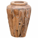 Vidaxl decoratievaas 40x60 cm massief teakhout