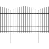 VidaXL Tuinhek met speren bovenkant (1,5-1,75)x3,4 m staal zwart