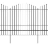 VidaXL Tuinhek met speren bovenkant (1,75-2)x3,4 m staal zwart