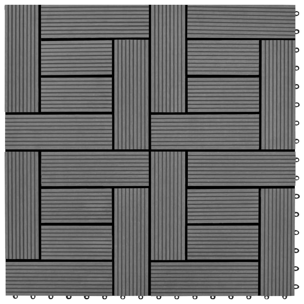 VidaXL 22 st Terrastegels 30x30 cm 2 m² HKC grijs