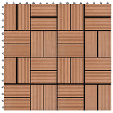 VidaXL 22 st Terrastegels 30x30 cm 2 m² HKC bruin