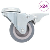 Vidaxl 24 st zwenkwielen met boutgaten 50 mm