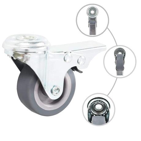 Vidaxl 24 st zwenkwielen met boutgaten 50 mm