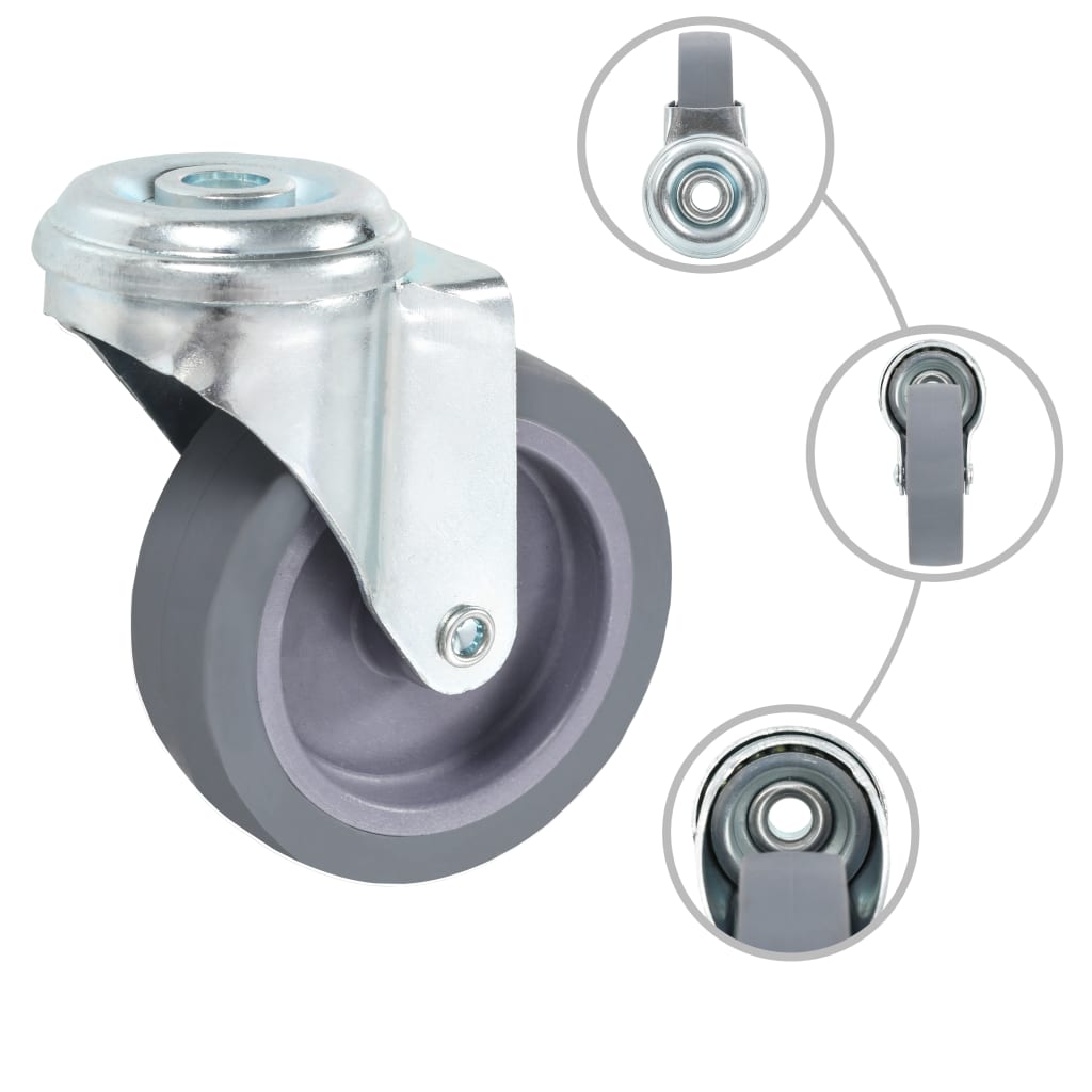 Vidaxl 8 st zwenkwielen met boutgaten 75 mm