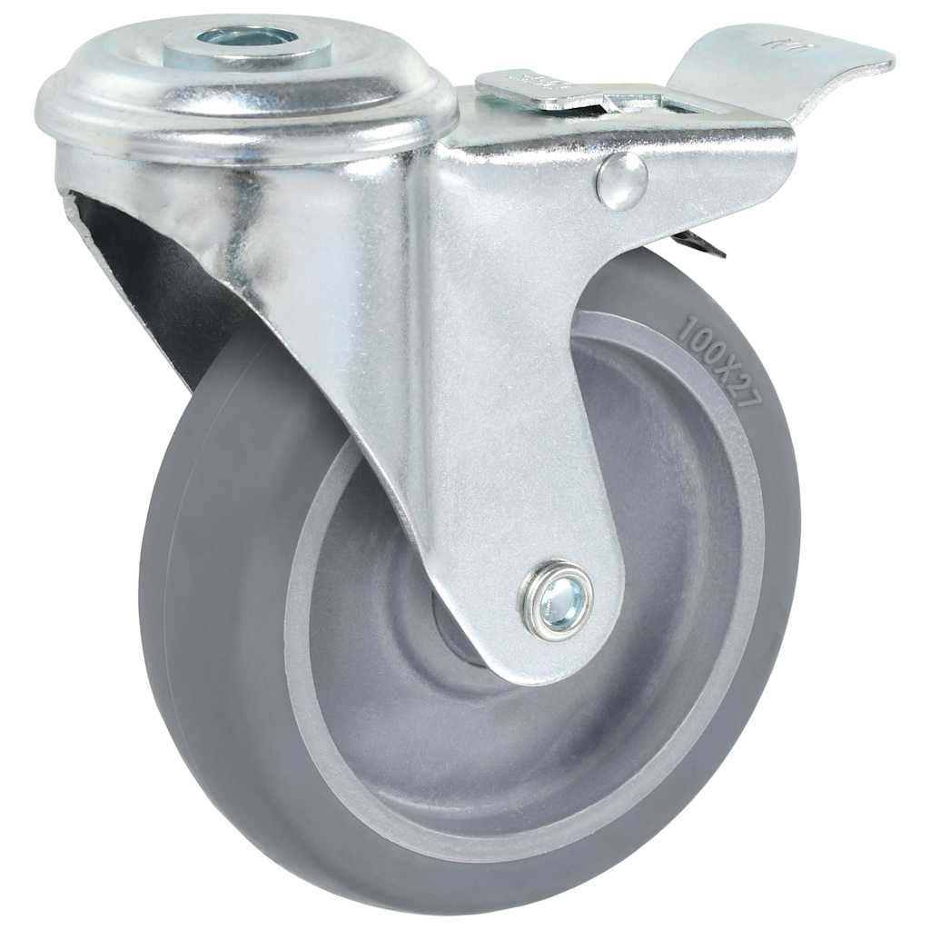 Vidaxl 24 st zwenkwielen met boutgaten 100 mm