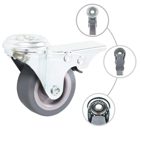 Vidaxl 12 st zwenkwielen met boutgaten 50 mm