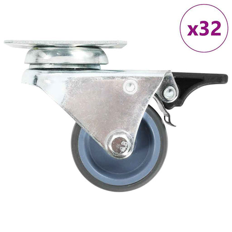 Vidaxl 32 st zwenkwielen dubbel 50 mm