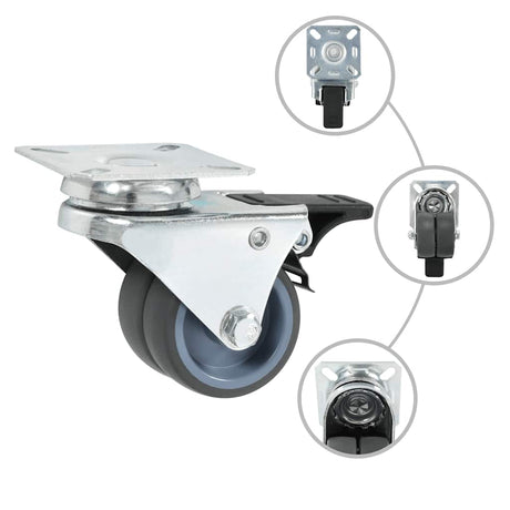 Vidaxl 32 st zwenkwielen dubbel 50 mm