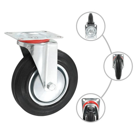 Vidaxl 8 st zwenkwielen 200 mm