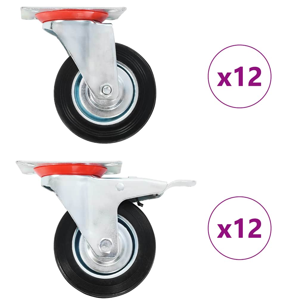 Vidaxl 24 st zwenkwielen 100 mm