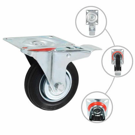 Vidaxl 24 st zwenkwielen 100 mm