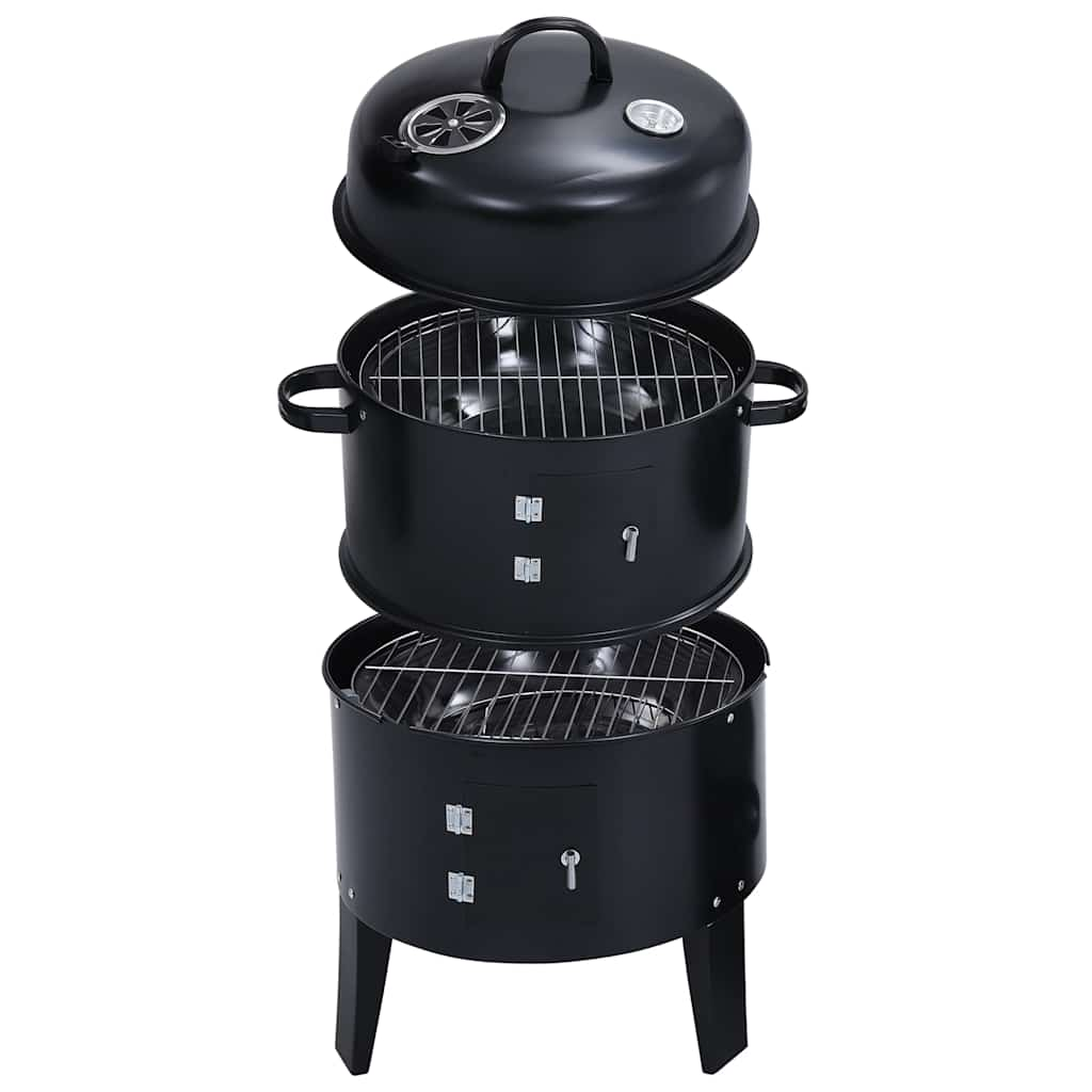 Vidaxl houtskoolroker barbecue-grill 3-in-1 40x80 cm