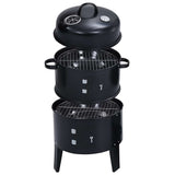 Vidaxl houtskoolroker barbecue-grill 3-in-1 40x80 cm