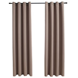 Vidaxl gordijn verduisterend met metalen ringen 2 st 140x245 cm taupe