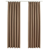 Vidaxl gordijnen verduisterend met haken 2 st 140x175 cm taupe