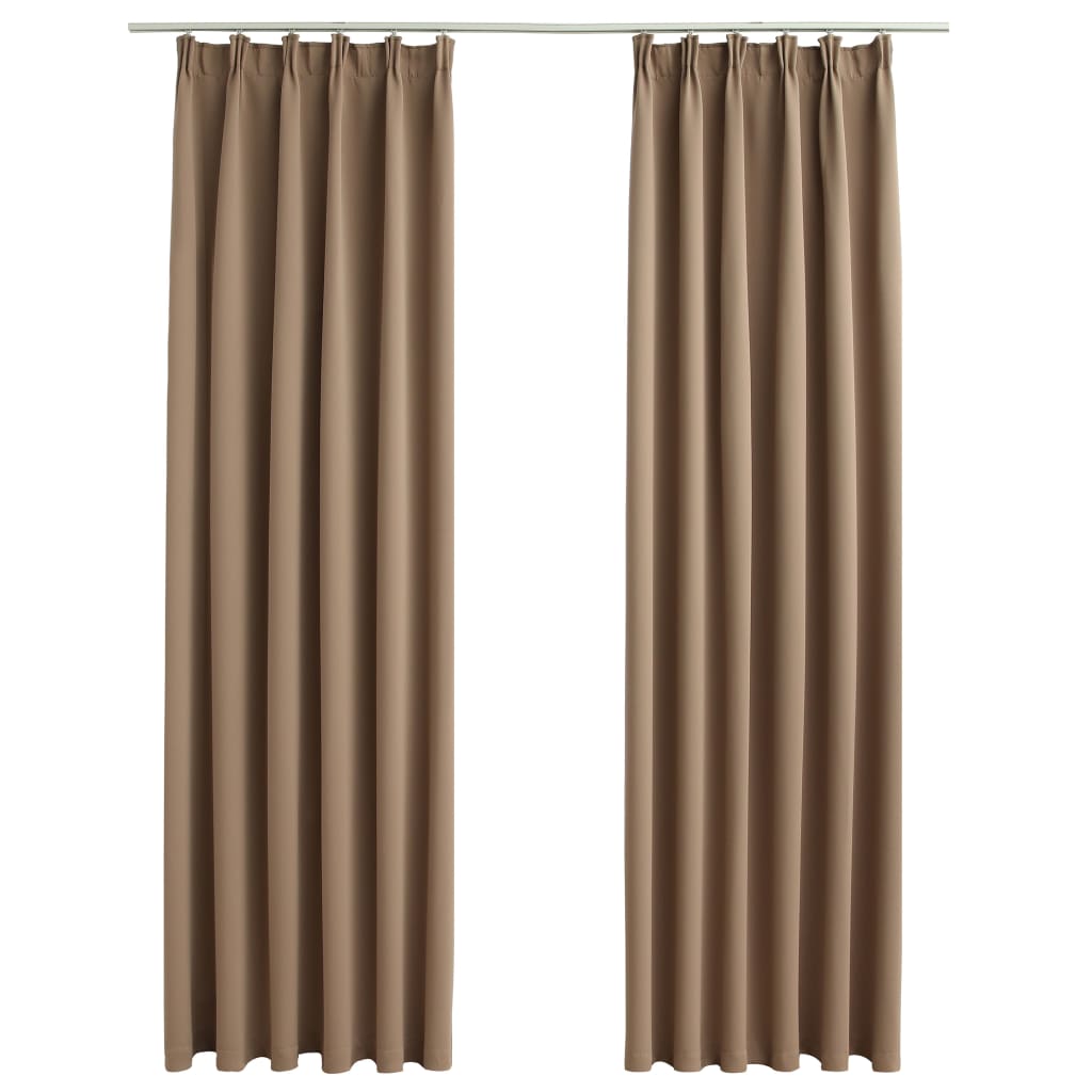 Vidaxl gordijnen verduisterend met haken 2 st 140x245 cm taupe