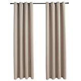 Vidaxl gordijn verduisterend met metalen ringen 2 st 140x175 cm beige